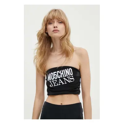 Top Moschino Jeans dámský, černá barva, španělský výstřih, 0809.8238