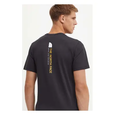 Bavlněné tričko The North Face Vertical SS Tee černá barva, s potiskem, NF0A89FPJK31