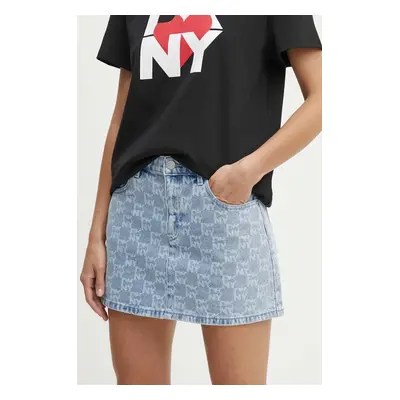 Džínová sukně Dkny HEART OF NY mini, áčková, D2B4A114