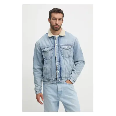 Džínová bunda Calvin Klein Jeans pánská, modrá barva, přechodná, J30J326839