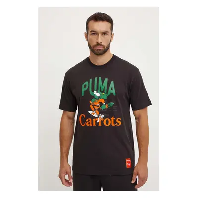 Bavlněné tričko Puma PUMA X CARROTS Graphic Tee černá barva, s potiskem, 627443