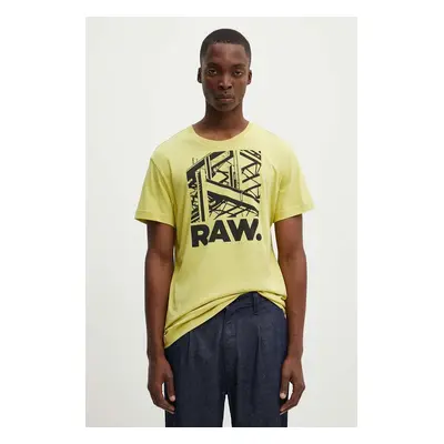 Bavlněné tričko G-Star Raw zelená barva, s potiskem, D24685-C506