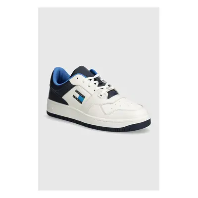 Sneakers boty Tommy Jeans TJM BASKET LEATHER bílá barva, EM0EM01434