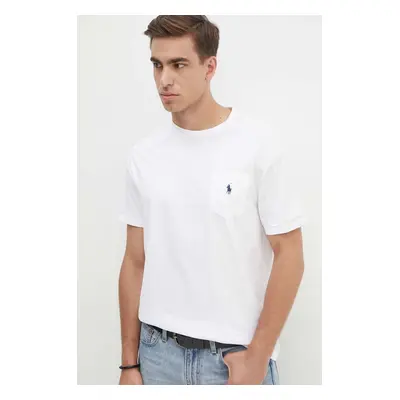 Bavlněné tričko Polo Ralph Lauren bílá barva, 710707095