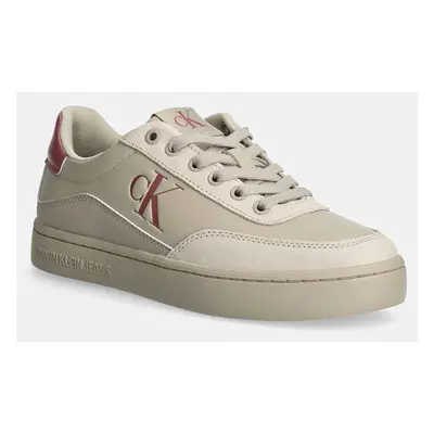 Sneakers boty Calvin Klein Jeans CLASSIC CUPSOLE LOW MG LTH béžová barva, YW0YW01585