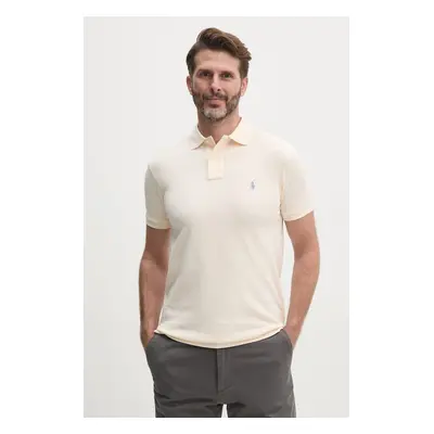 Bavlněné polo tričko Polo Ralph Lauren béžová barva, 710536856