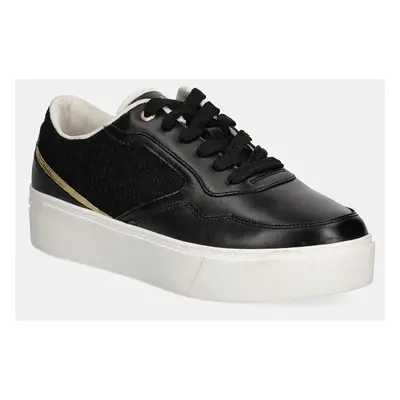 Sneakers boty Tommy Hilfiger PLATFORM MONOGRAM SNEAKER černá barva, FW0FW08121