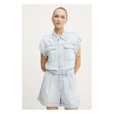 Džínový overal Miss Sixty 6L2JJ0280000 JJ0280 DENIM S/JUMPSUIT s límečkem, 6L2JJ0280000