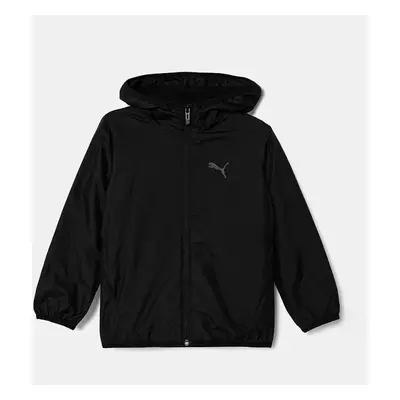 Dětská bunda Puma Fleece Line Windbreaker černá barva, 626503