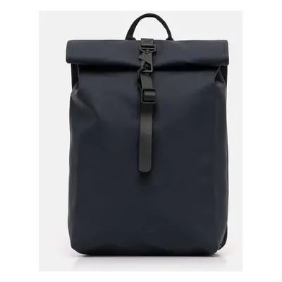 Batoh Rains Rolltop Rucksack Mini W3 tmavomodrá barva, velký, hladký, 13330-47