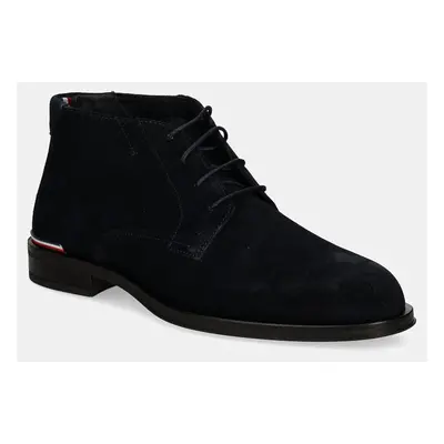 Semišové boty Tommy Hilfiger CORE RWB HILFIGER SUEDE L BOOT pánské, tmavomodrá barva, FM0FM04805