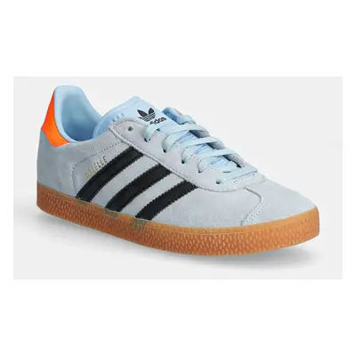 Dětské kožené sneakers boty adidas Originals GAZELLE modrá barva, IG9151