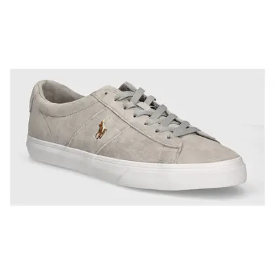 Semišové sneakers boty Polo Ralph Lauren Sayer šedá barva, 816893732004