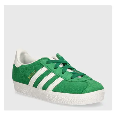 Dětské semišové sneakers boty adidas Originals GAZELLE CF EL zelená barva, IH0363