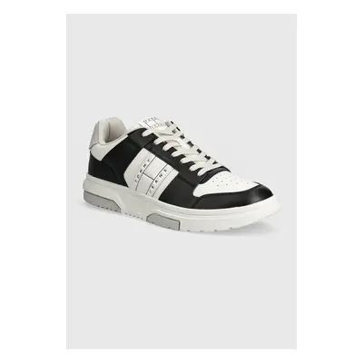 Kožené sneakers boty Tommy Jeans THE BROOKLYN LEATHER černá barva, EM0EM01429