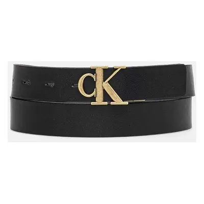 Oboustranný kožený pásek Calvin Klein Jeans dámský, černá barva, K60K612288