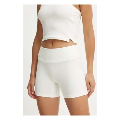 Kraťasy adidas All SZN dámské, béžová barva, hladké, high waist, IY6740