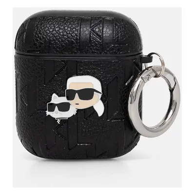 Obal na Karl Lagerfeld AirPods 1/2 černá barva, KLA2PGKCPK