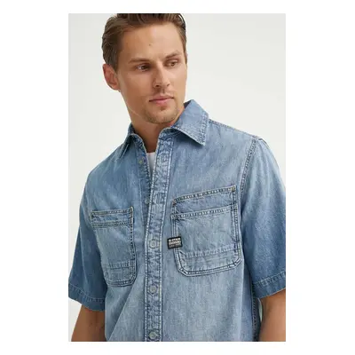 Džínová košile G-Star Raw pánská, regular, s klasickým límcem, D24602-D539