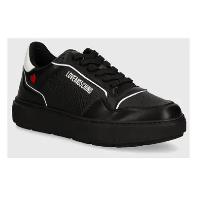 Kožené sneakers boty Love Moschino černá barva, JA15144G1LJC100A