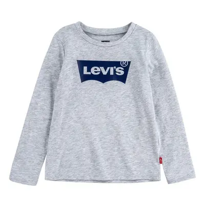 Dětské tričko s dlouhým rukávem Levi's šedá barva