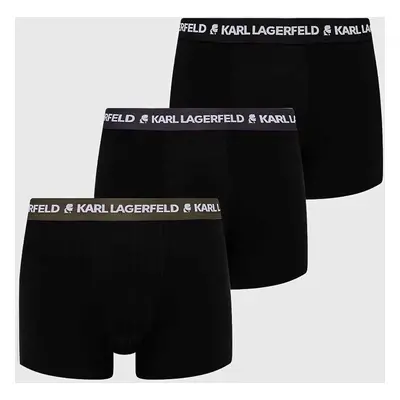 Boxerky Karl Lagerfeld 3-pack pánské, černá barva