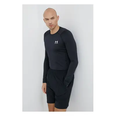 Tričko s dlouhým rukávem Under Armour 1366068 pánské, černá barva, hladké