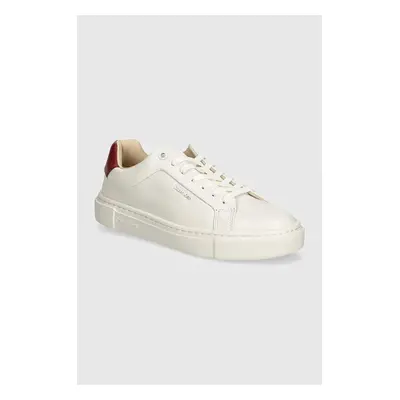 Sneakers boty Calvin Klein CUPSOLE LACE UP W/ML LTH bílá barva, HW0HW02201