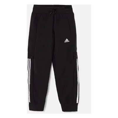 Dětské tepláky adidas JGAM PANT černá barva, s aplikací, IV7046