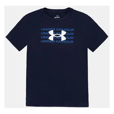 Dětské tričko Under Armour B TECH WM LOGO SS tmavomodrá barva, s potiskem, 1386819