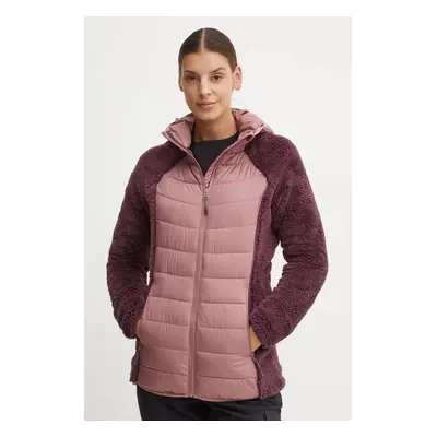 Sportovní bunda Columbia Powder Lite Sherpa Hybrid růžová barva, 2089521