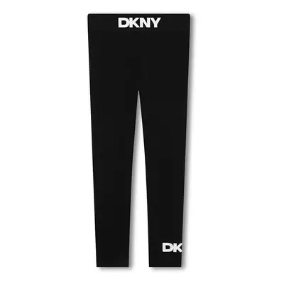 Dětské legíny Dkny černá barva, s potiskem, D60222