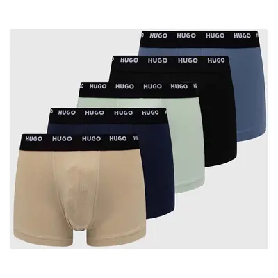 Boxerky HUGO 5-pack pánské, černá barva, 50479944