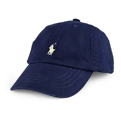 Bavlněná čepice Polo Ralph Lauren tmavomodrá barva, hladká