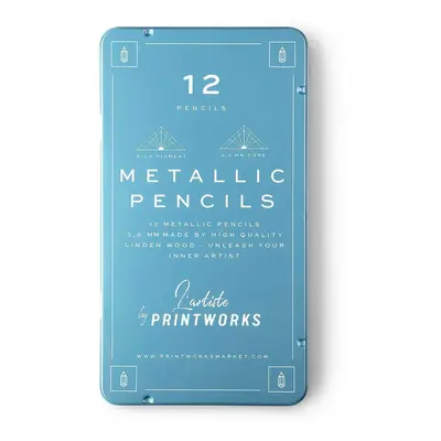 Sada pastelek v pouzdře Printworks Metallic 12-pack