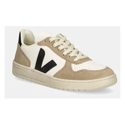 Kožené sneakers boty Veja V-10 béžová barva, VX0503138