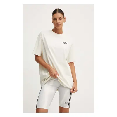 Bavlněné tričko The North Face W S/S Essential Oversize Tee béžová barva, NF0A87NQQLI1