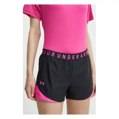 Tréninkové šortky Under Armour Play Up 3.0 černá barva, s potiskem, medium waist