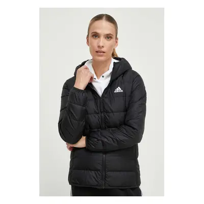 Péřová bunda adidas Essentials dámská, černá barva, přechodná, HZ5724