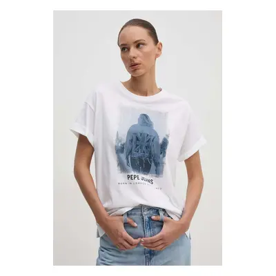 Bavlněné tričko Pepe Jeans ELIZA béžová barva, PL505890