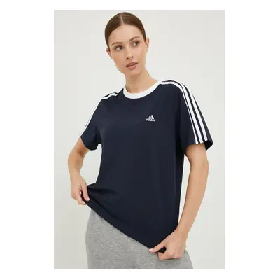 Bavlněné tričko adidas tmavomodrá barva, HC0105