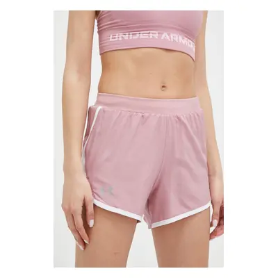 Běžecké šortky Under Armour růžová barva, medium waist