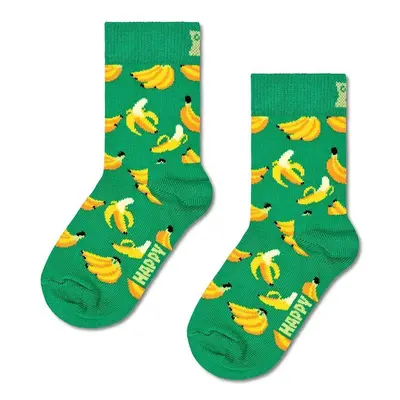 Dětské ponožky Happy Socks Kids Banana Sock zelená barva, P001453