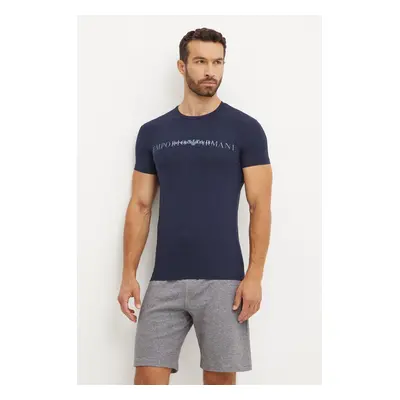 Tričko Emporio Armani Underwear tmavomodrá barva, s potiskem, 111035 4F729