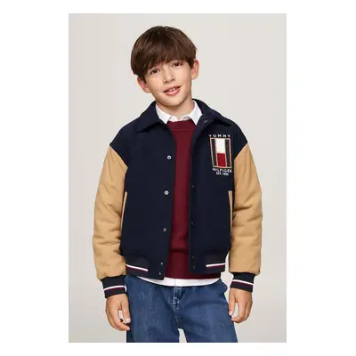 Dětská bomber bunda Tommy Hilfiger béžová barva, KB0KB09403