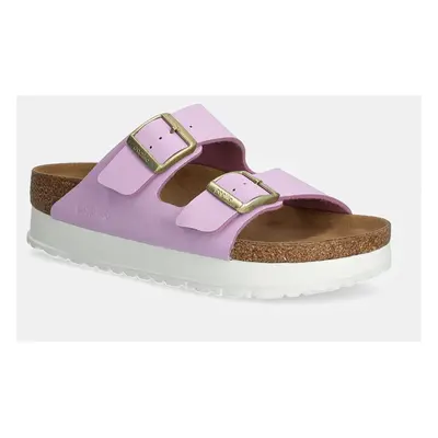 Pantofle Birkenstock Arizona Platform Flex Birkenstock x Papillio dámské, fialová barva, na plat