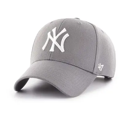 Kšiltovka 47brand MLB New York Yankees šedá barva, s aplikací, B-MVPSP17WBP-DY