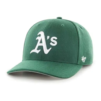 Kšiltovka 47 brand MLB Oakland Athletics zelená barva, s aplikací, B-CLZOE18WBP-DGB