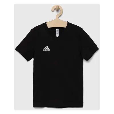 Dětské bavlněné tričko adidas Performance ENT22 TEE Y černá barva, s aplikací