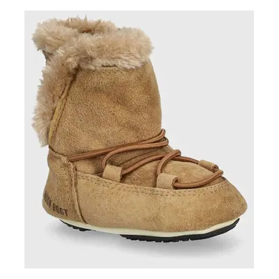 Dětské semišové sněhule Moon Boot CRIB SUEDE hnědá barva, 80D3401030